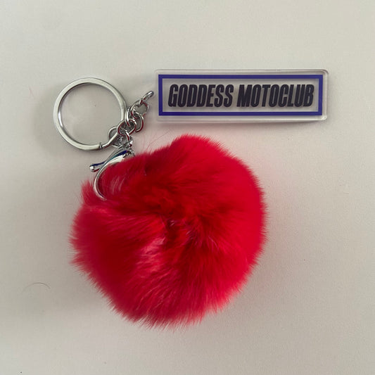 Goddess Motoclub PomPom Keychain