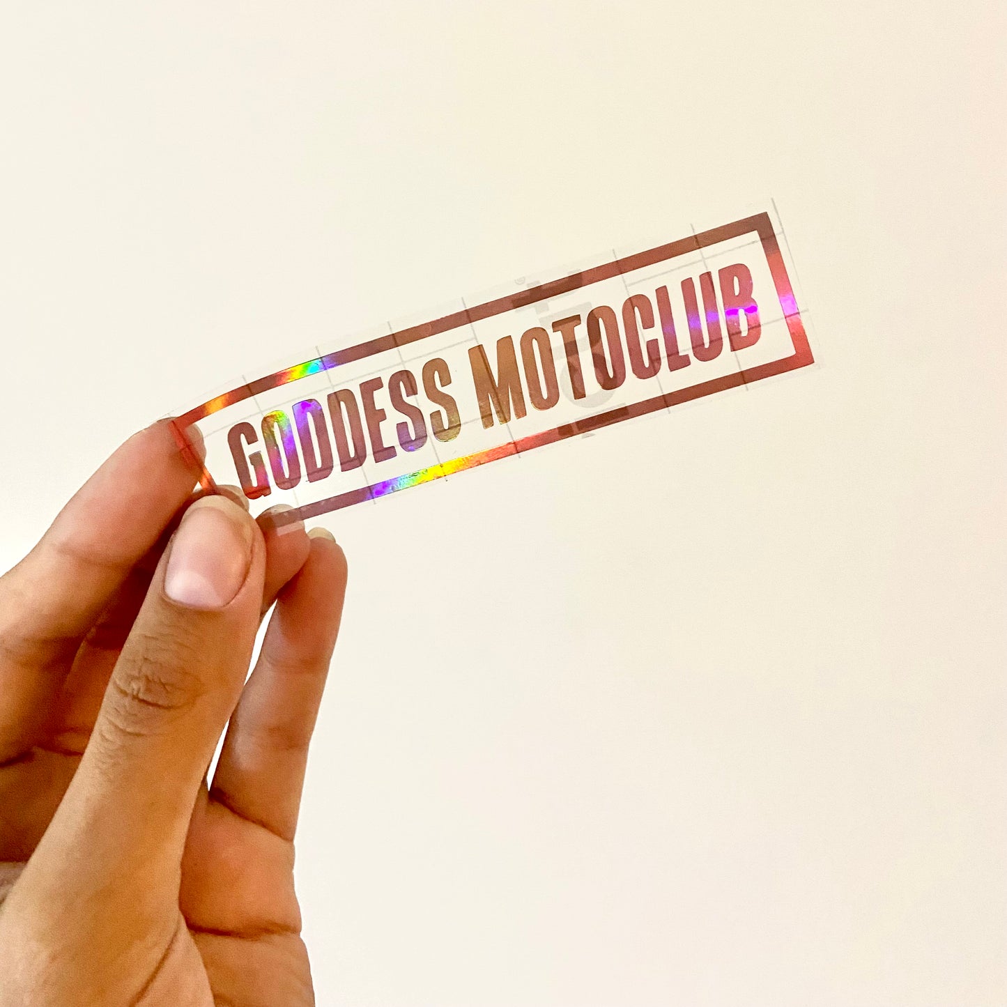 Goddess Motoclub Holographic Vinyl Sticker